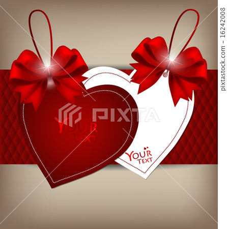 Valentine's day card with Heart Paper. Vector illustration. 16242008