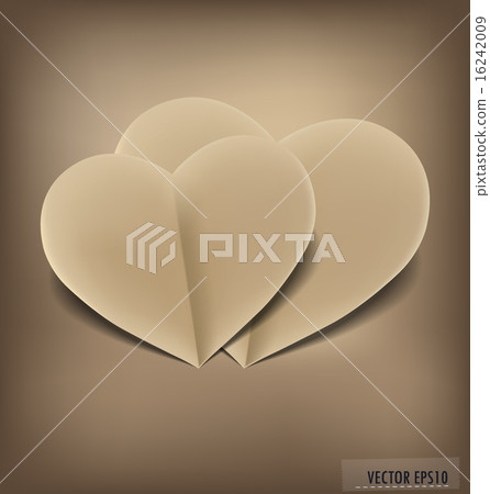 Paper heart shape symbol for Valentines day with copy space for 16242009