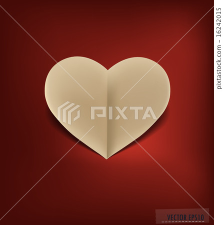 Paper heart shape symbol for Valentines day with copy space for 16242015