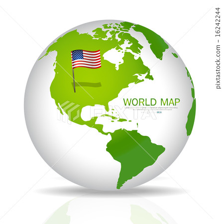 American Flag on the map. Vector illustration. American Flag on the map. Vector illustration. 16242244