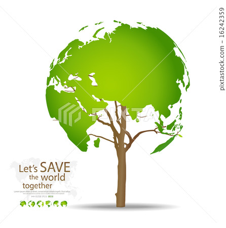 Tree shaped world map. Vector illustration. Tree shaped world map. Vector illustration. 16242359
