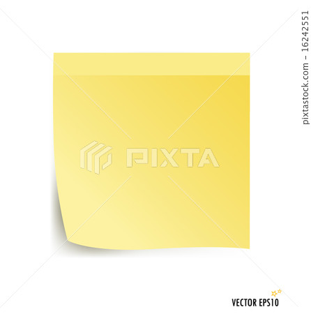 Yellow stick note isolated on white background, vector illustrat 16242551