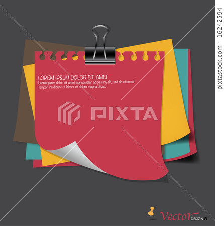 Collection of various papers, ready for your message. Vector ill Collection of various papers, ready for your message. Vector ill 16242594