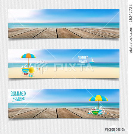 Summer holiday background on note paper. Vector illustration. 16242728