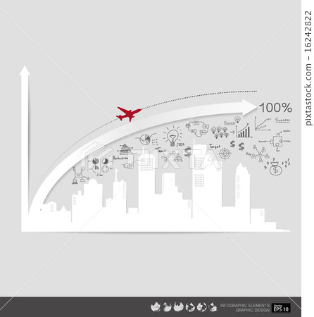 Modern design graph with drawing business strategy plan concept 16242822