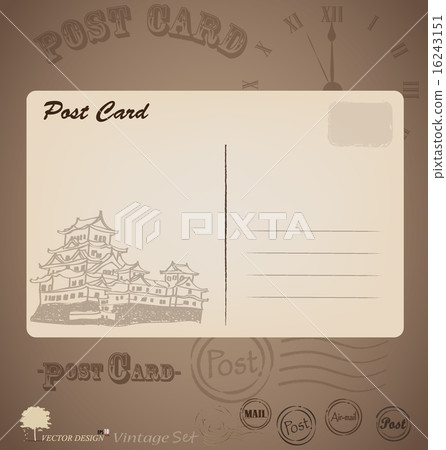 Vintage postcard designs. Vector illustration. - Stock Illustration ...