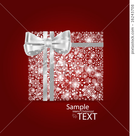 Christmas background with gift box made from snowflakes. Vector 16243708