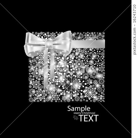 Christmas background with gift box made from snowflakes. Vector 16243710