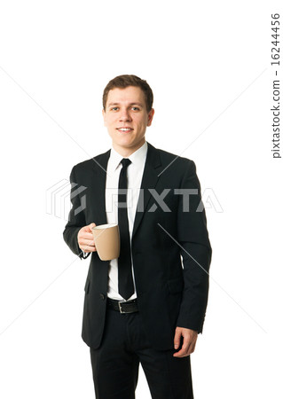 Young businessman with cup of coffee 16244456