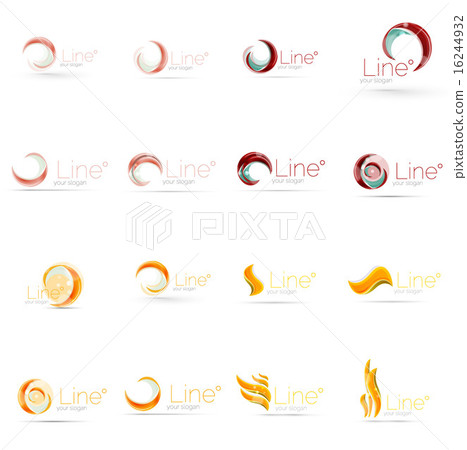 Set of swirl, wave lines, circle logo icons 16244932