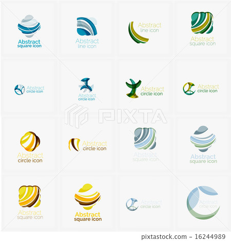 Set of swirl, wave lines, circle logo icons 16244989