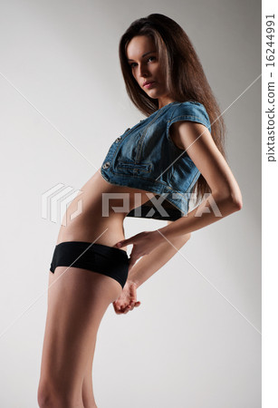 portrait of beautiful posing woman in lingerie 16244991
