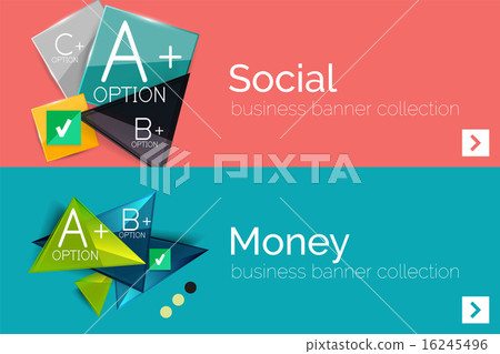 Infographic flat design banner with geometric diagram Infographic flat design banner with geometric diagram 16245496