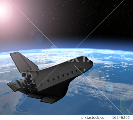Space shuttle perming 3DCG illustration material 16246205
