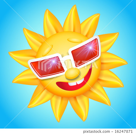 Smiling sun in red glasses Smiling sun in red glasses 16247871