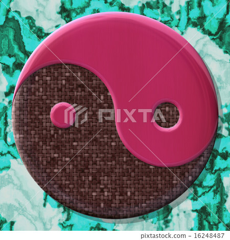 Yin-yang symbol with seamless generated texture 16248487