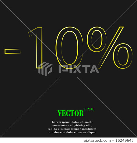 10 percent discount icon symbol Flat modern web de 16249645