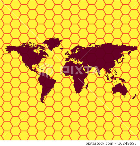 World map web icon, flat design 16249653