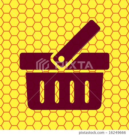 Shopping basket. Flat modern web button and space 16249666
