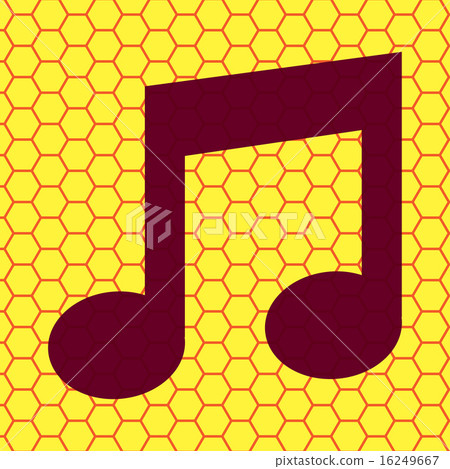 Music note. Flat modern web button and space for y 16249667