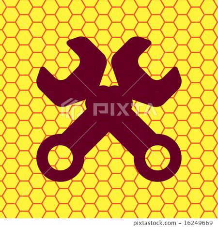 Wrench. tool to work. Flat modern web button and s Wrench. tool to work. Flat modern web button and s 16249669