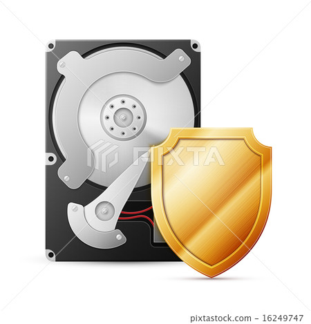 opened hard drive disk with shield - Stock Illustration [16249747] - PIXTA