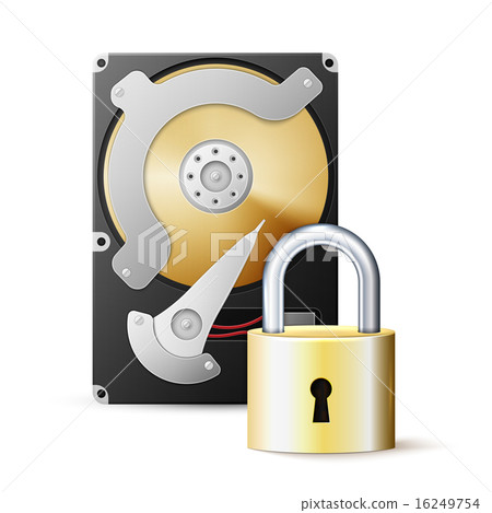 Protected hdd. Hard disk drive and lock Protected hdd. Hard disk drive and lock 16249754
