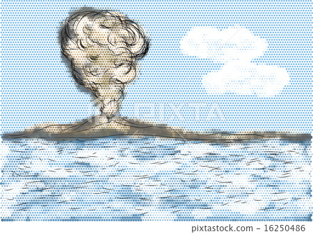 volcanic mountain with sea 16250486
