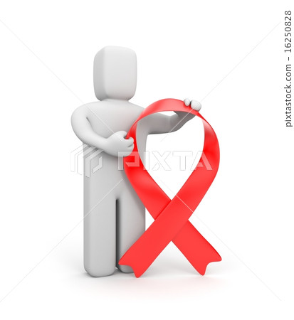 Man with red ribbon - Stock Illustration [16250828] - PIXTA