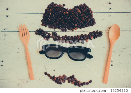 Hipster Sign by coffee beans idea concept. 16254310