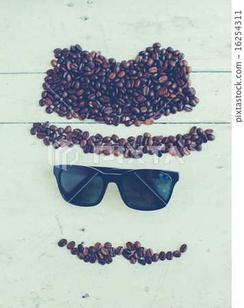 Hipster Sign by coffee beans idea concept. 16254311