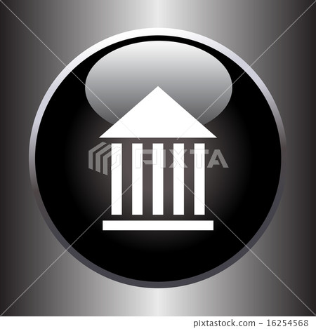 Museum flat simple icon on black button 16254568