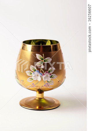empty ornate golden vine goblet glass 16256607