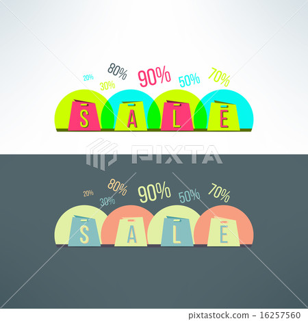 Vector shopping sale background with bags. Promotional design element 16257560