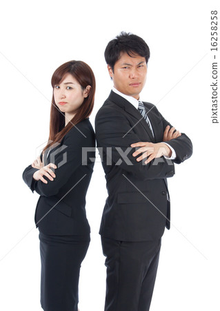 商人女商人男性女性惱怒的朋友武裝工作 16258258