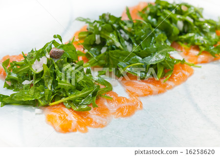 fresh salmon carpaccio fresh salmon carpaccio 16258620