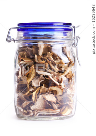 dried mushrooms in jar 16259648