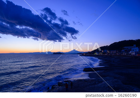Enoshima and Mt. Fuji twilight time Enoshima and Mt. Fuji twilight time 16260190
