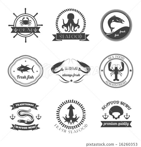 Sea Food Label Set Sea Food Label Set 16260353