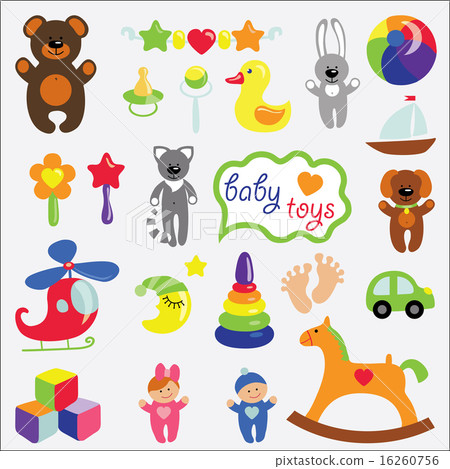 Baby toys icons set collection Baby toys icons set collection 16260756
