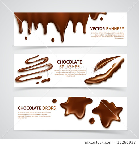 Stock Illustration: Chocolate banners set