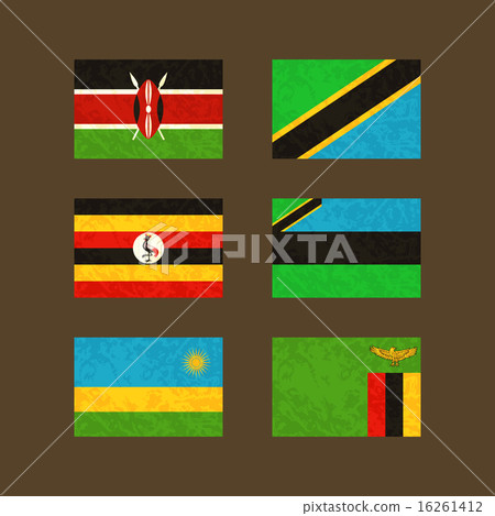 Flags of Kenya, Tanzania, Uganda, Zanzibar, ... 16261412