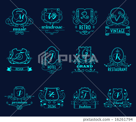 Monograms shields set 16261794