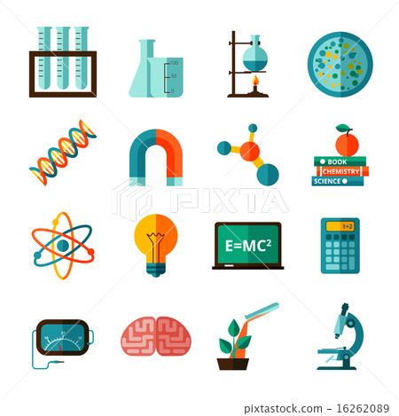 Science icons flat icons set-插圖素材 [16262089] - PIXTA圖庫