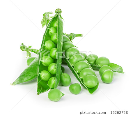 Fresh green peas pods isolated on white background Fresh green peas pods isolated on white background 16262738