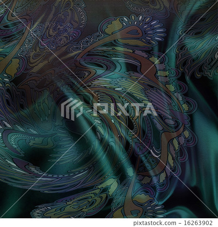 floral pattern on dark green background 16263902