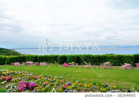 Cloudy sky and Akashi Kaikyo Bridge Cloudy sky and Akashi Kaikyo Bridge 16264605
