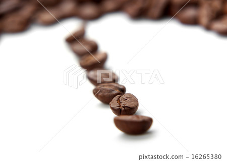 Closeup coffee bean isolated on white Closeup coffee bean isolated on white 16265380