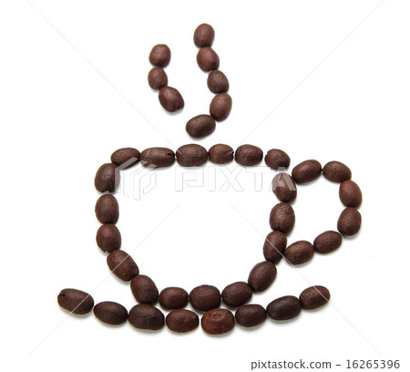 Coffee cup made by coffee beans isolated on white 16265396