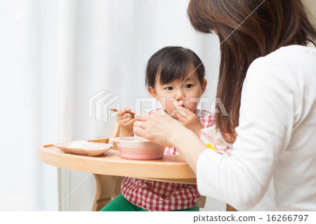 Baby eating baby food Baby eating baby food 16266797